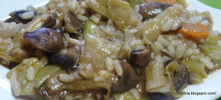 Πρασόρυζο με μανιτάρια - Leeks with rice and mushrooms