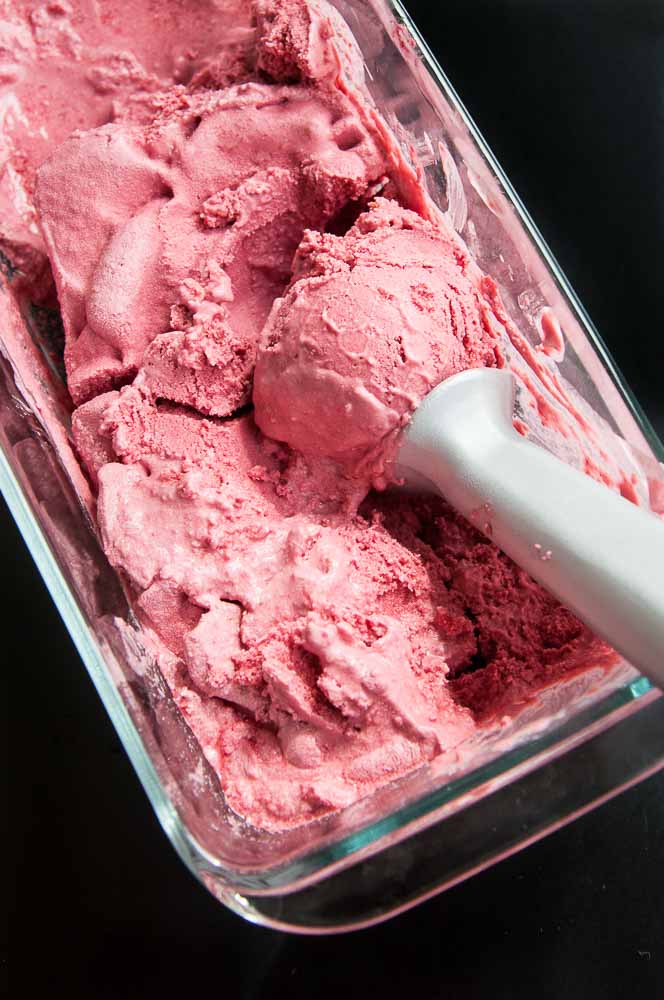 Raspberry coconut ice cream 